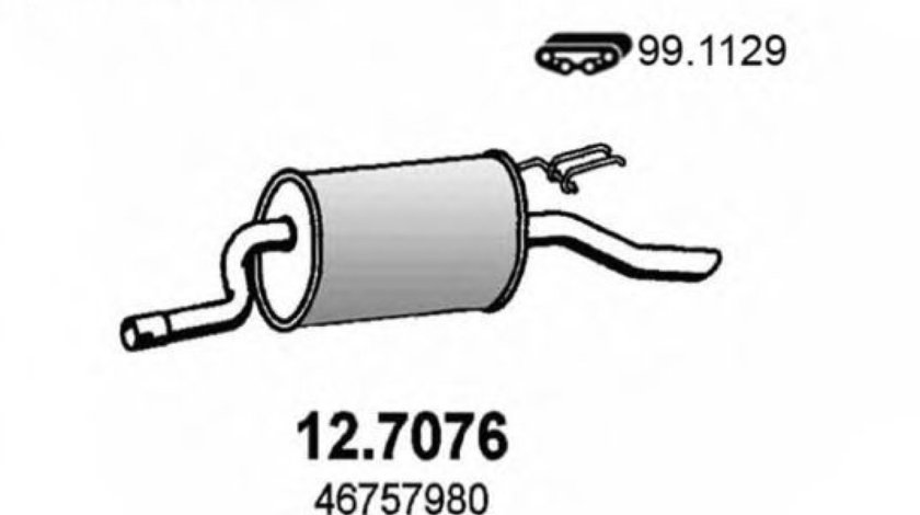 Toba esapament finala FIAT PUNTO (188) (1999 - 2016) ASSO 12.7076 piesa NOUA