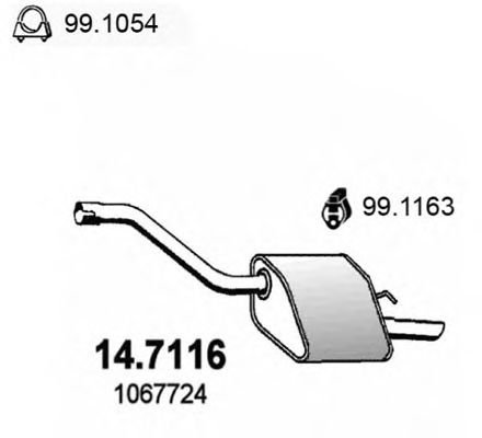 Toba esapament finala FORD FOCUS (DAW, DBW) (1998 - 2007) ASSO 14.7116 piesa NOUA