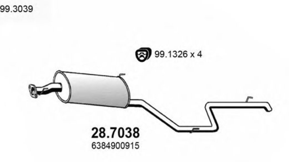 Toba esapament finala MERCEDES VITO bus (638) (1996 - 2003) ASSO 28.7038 piesa NOUA