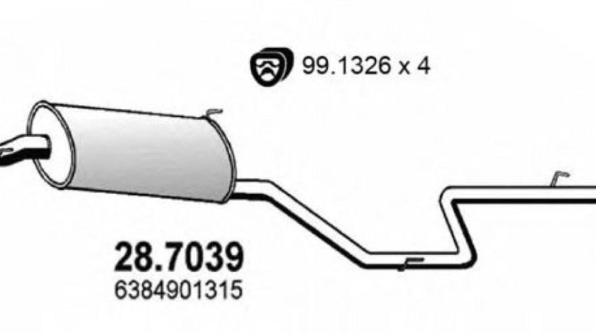 Toba esapament finala MERCEDES VITO bus (638) (1996 - 2003) ASSO 28.7039 piesa NOUA