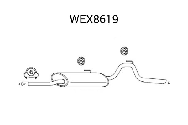 Toba esapament finala OPEL AGILA (A) (H00) (2000 - 2007) QWP WEX8619 piesa NOUA