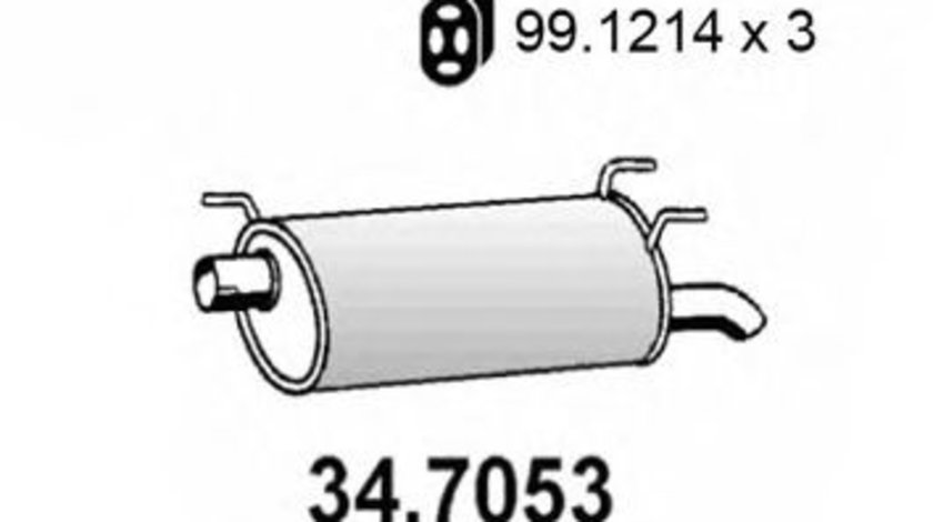 Toba esapament finala OPEL ASTRA F Hatchback (53, 54, 58, 59) (1991 - 1998) ASSO 34.7053 piesa NOUA