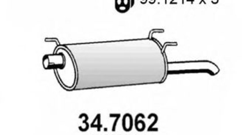 Toba esapament finala OPEL ASTRA F Hatchback (53, 54, 58, 59) (1991 - 1998) ASSO 34.7062 piesa NOUA