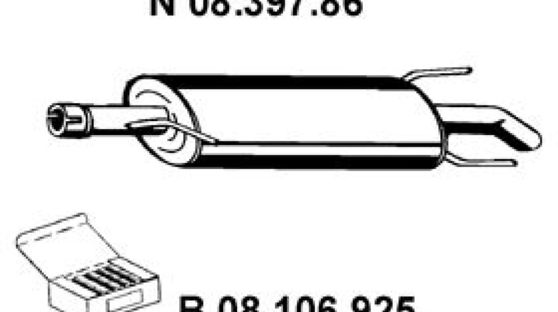 Toba esapament finala OPEL ASTRA F hatchback 53 54 58 59 Producator EBERSPÄCHER 08.397.86