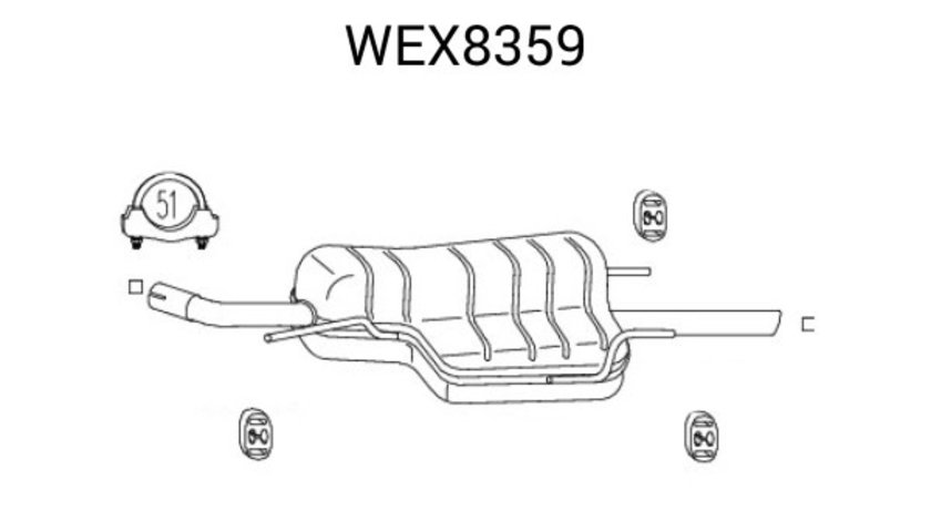 Toba esapament finala OPEL ASTRA G Combi (F35) (1998 - 2009) QWP WEX8359 piesa NOUA