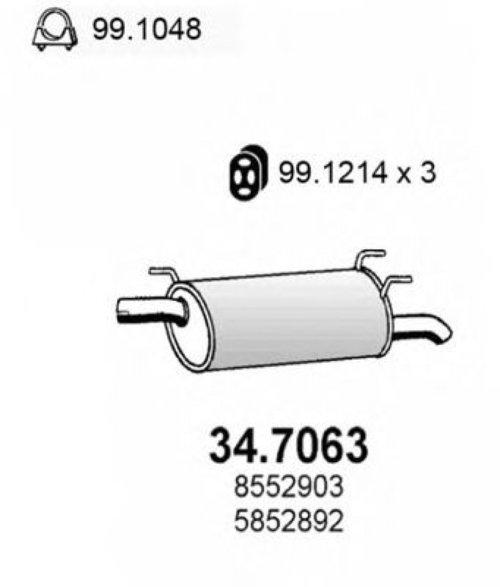 Toba esapament finala OPEL ASTRA G Combi (F35) (1998 - 2009) ASSO 34.7063 piesa NOUA