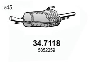 Toba esapament finala OPEL ASTRA G Hatchback (F48, F08) (1998 - 2009) ASSO 34.7118 piesa NOUA