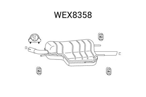 Toba esapament finala OPEL ASTRA G Limuzina (F69) (1998 - 2009) QWP WEX8358 piesa NOUA