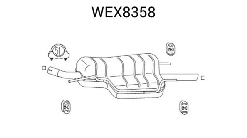 Toba esapament finala OPEL ASTRA G Limuzina (F69) (1998 - 2009) QWP WEX8358 piesa NOUA