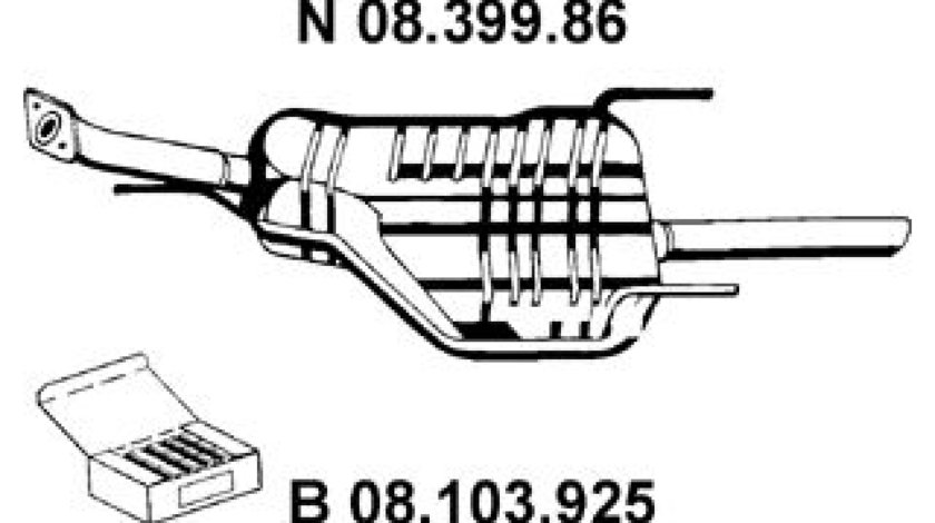 Toba esapament finala OPEL ASTRA G sedan F69 Producator EBERSPÄCHER 08.399.86