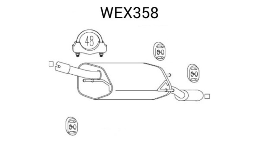 Toba esapament finala OPEL CORSA C (F08, F68) (2000 - 2009) QWP WEX358 piesa NOUA