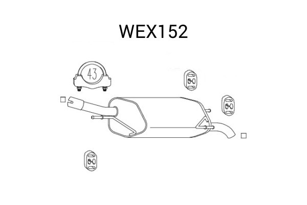 Toba esapament finala OPEL CORSA C (F08, F68) (2000 - 2009) QWP WEX152 piesa NOUA
