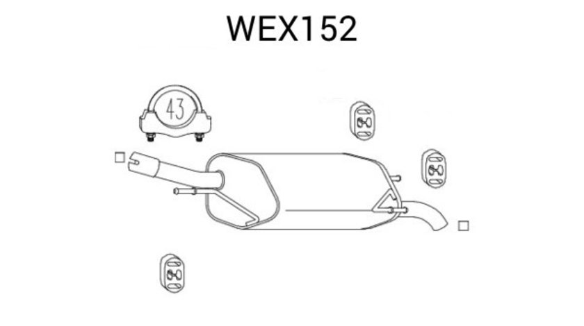 Toba esapament finala OPEL CORSA C (F08, F68) (2000 - 2009) QWP WEX152 piesa NOUA