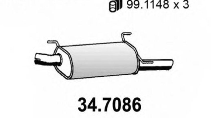 Toba esapament finala OPEL VECTRA B (36) (1995 - 2002) ASSO 34.7086 piesa NOUA