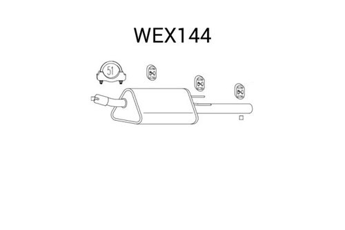 Toba esapament finala OPEL VECTRA B Hatchback (38) (1995 - 2003) QWP WEX144 piesa NOUA