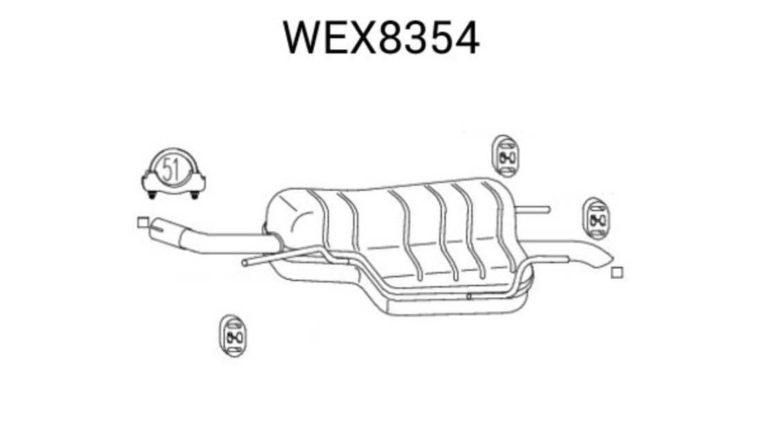 Toba esapament finala OPEL ZAFIRA A (F75) (1999 - 2005) QWP WEX8354 piesa NOUA