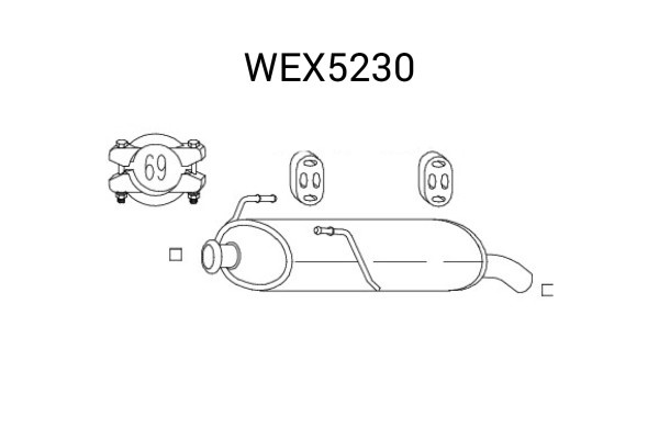 Toba esapament finala PEUGEOT 206 Hatchback (2A/C) (1998 - 2016) QWP WEX5230 piesa NOUA