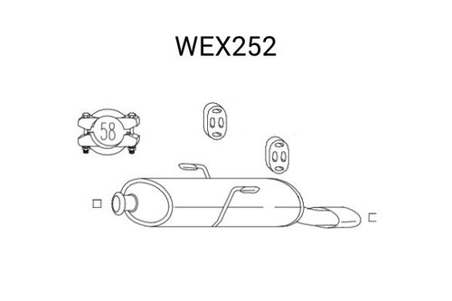 Toba esapament finala PEUGEOT 206 Hatchback (2A/C) (1998 - 2016) QWP WEX252 piesa NOUA