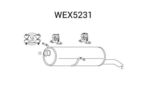 Toba esapament finala PEUGEOT 307 SW (3H) (2002 - 2016) QWP WEX5231 piesa NOUA