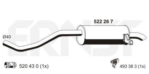 Toba esapament finala RENAULT CLIO III Grandtour (KR0/1) (2008 - 2012) ERNST 522267 piesa NOUA