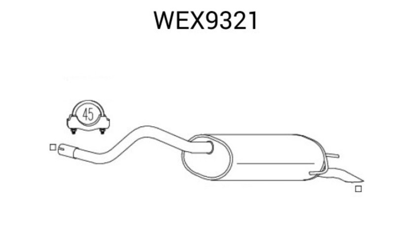 Toba esapament finala RENAULT SYMBOL I (LB0/1/2) (1998 - 2008) QWP WEX9321 piesa NOUA
