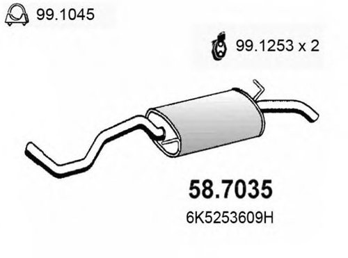 Toba esapament finala SEAT CORDOBA (6K2) (1999 - 2002) ASSO 58.7035 piesa NOUA