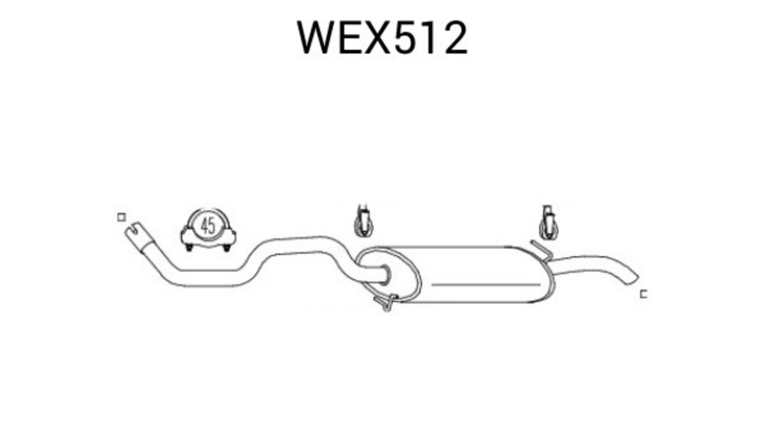 Toba esapament finala SEAT CORDOBA (6K2) (1999 - 2002) QWP WEX512 piesa NOUA