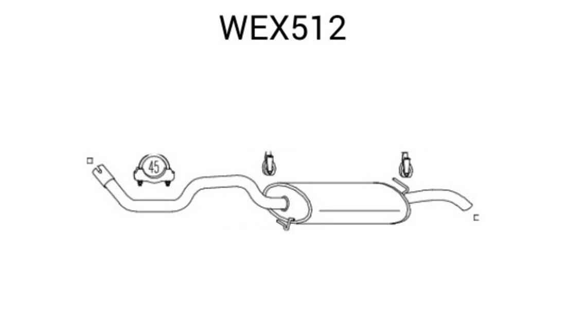 Toba esapament finala SEAT CORDOBA Vario (6K5) (1999 - 2002) QWP WEX512 piesa NOUA