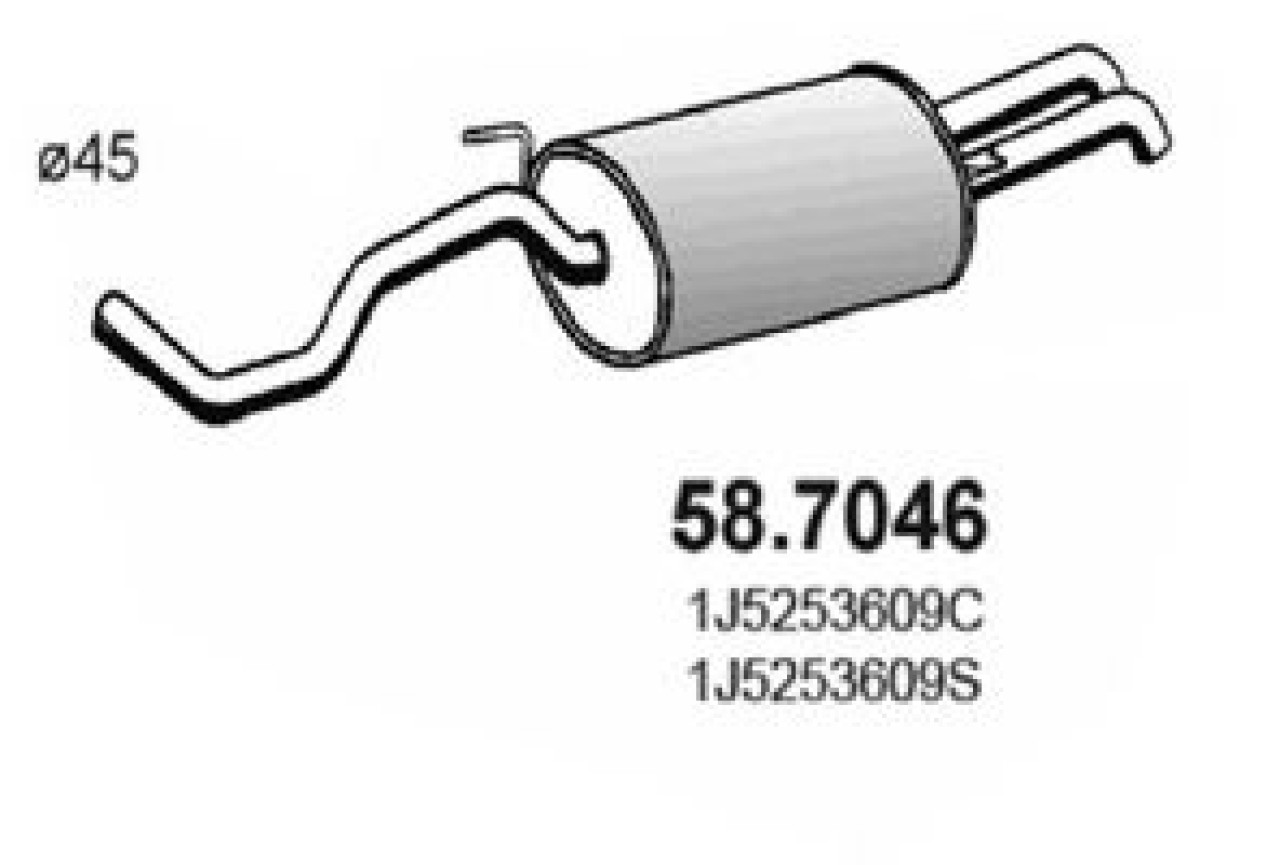 Toba esapament finala SEAT TOLEDO II (1M2) (1998 - 2006) ASSO 58.7046 piesa NOUA