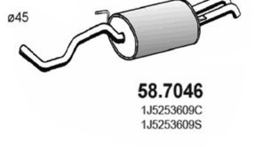 Toba esapament finala SEAT TOLEDO II (1M2) (1998 - 2006) ASSO 58.7046 piesa NOUA