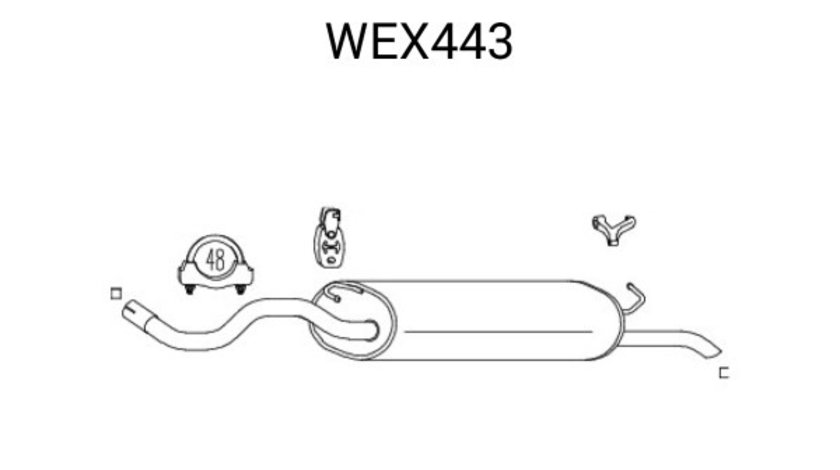 Toba esapament finala SKODA OCTAVIA I (1U2) (1996 - 2010) QWP WEX443 piesa NOUA