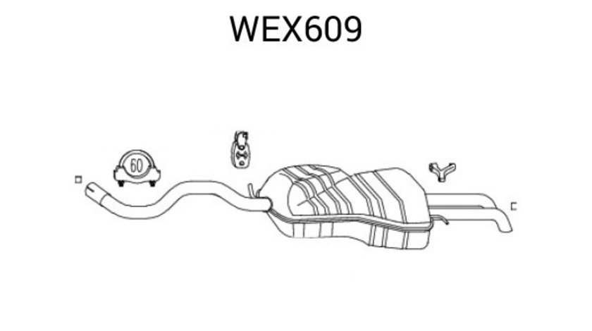 Toba esapament finala VW BORA (1J2) (1998 - 2005) QWP WEX609 piesa NOUA