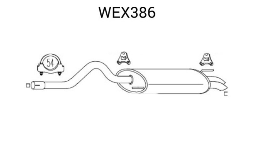 Toba esapament finala VW CADDY II Caroserie (9K9A) (1995 - 2004) QWP WEX386 piesa NOUA