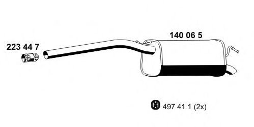 Toba esapament finala VW CADDY III Combi (2KB, 2KJ, 2CB, 2CJ) (2004 - 2016) ERNST 140065 piesa NOUA