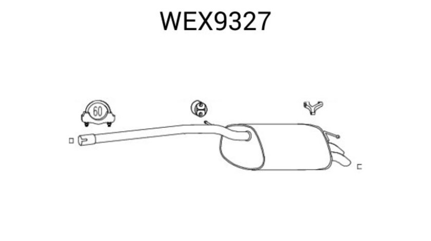 Toba esapament finala VW CADDY III Combi (2KB, 2KJ, 2CB, 2CJ) (2004 - 2016) QWP WEX9327 piesa NOUA