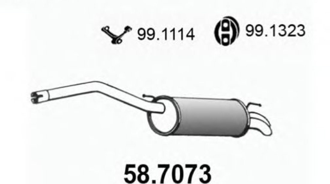 Toba esapament finala VW CADDY III Combi (2KB, 2KJ, 2CB, 2CJ) (2004 - 2016) ASSO 58.7073 piesa NOUA