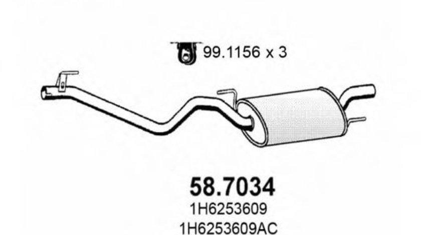 Toba esapament finala VW GOLF III (1H1) (1991 - 1998) ASSO 58.7034 - produs NOU