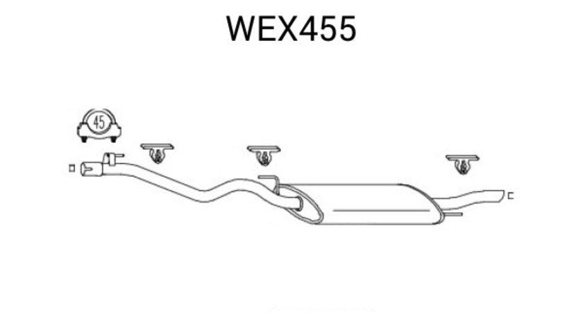 Toba esapament finala VW GOLF III Cabriolet (1E7) (1993 - 1998) QWP WEX455 piesa NOUA