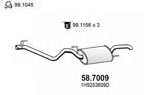 Toba esapament finala VW GOLF III Variant (1H5) (1993 - 1999) ASSO 58.7009 piesa NOUA