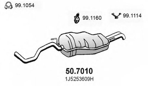 Toba esapament finala VW GOLF IV Variant (1J5) (1999 - 2006) ASSO 50.7010 piesa NOUA