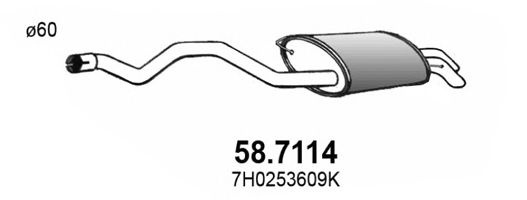 Toba esapament finala VW MULTIVAN V (7HM, 7HN, 7HF, 7EF, 7EM, 7EN) (2003 - 2015) ASSO 58.7114 piesa NOUA