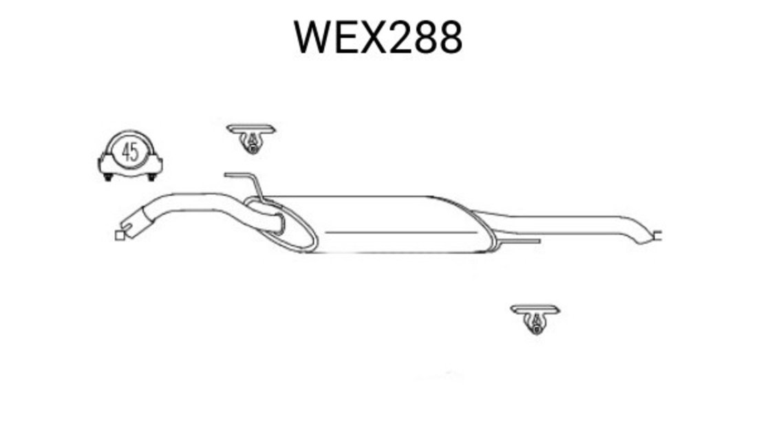 Toba esapament finala VW PASSAT (3A2, 35I) (1988 - 1997) QWP WEX288 piesa NOUA