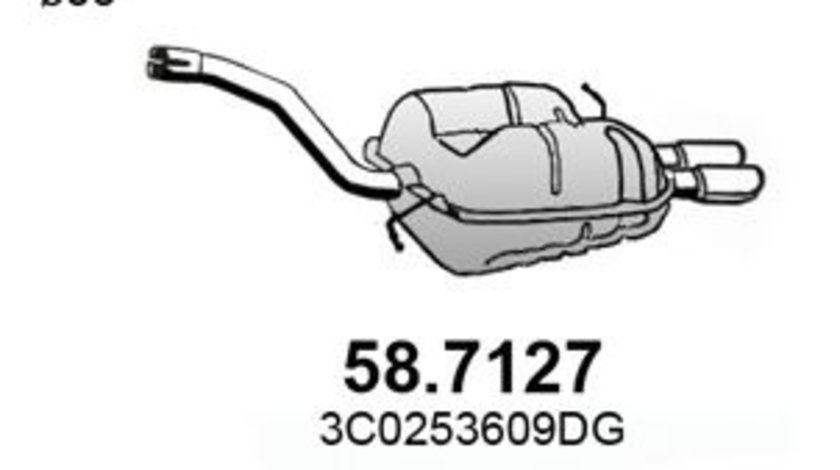 Toba esapament finala VW PASSAT CC (357) (2008 - 2012) ASSO 58.7127 piesa NOUA