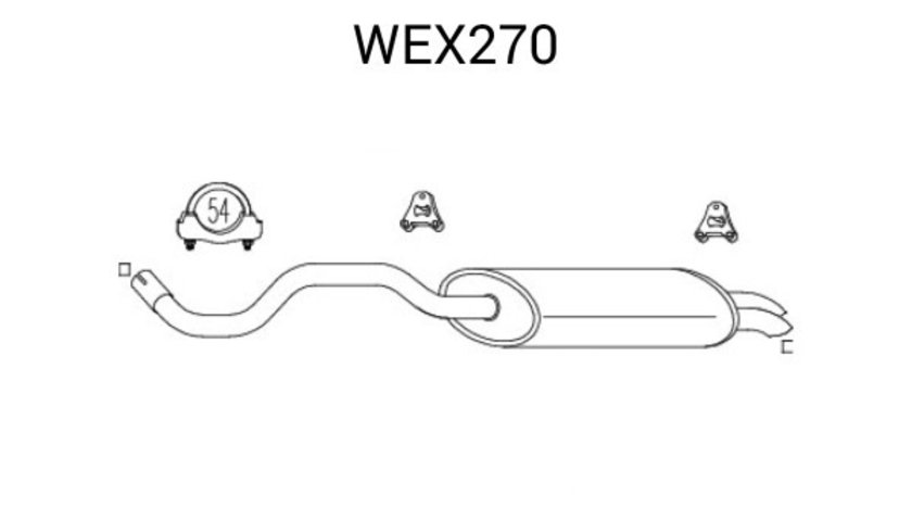 Toba esapament finala VW POLO (6N2) (1999 - 2001) QWP WEX270 piesa NOUA