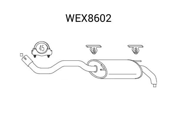 Toba esapament finala VW POLO (6N2) (1999 - 2001) QWP WEX8602 piesa NOUA