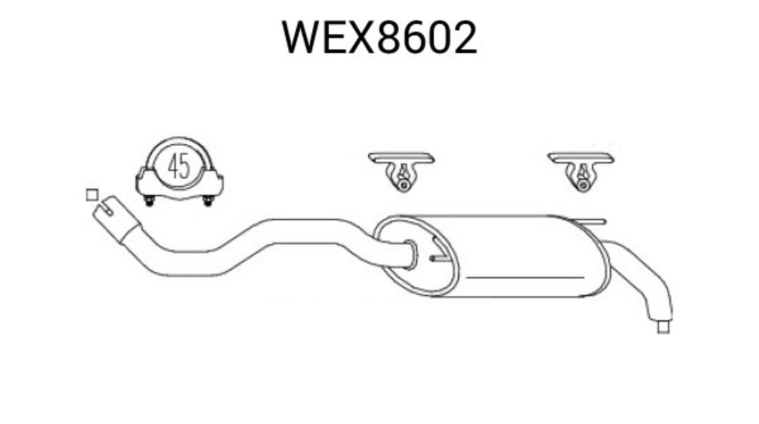Toba esapament finala VW POLO (6N2) (1999 - 2001) QWP WEX8602 piesa NOUA