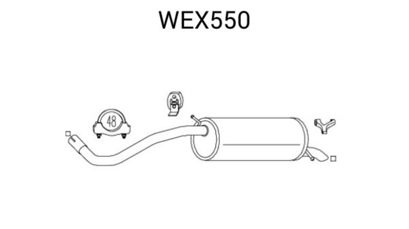 Toba esapament finala VW POLO (9N) (2001 - 2012) QWP WEX550 piesa NOUA