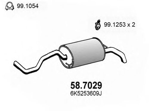 Toba esapament finala VW POLO Variant (6KV5) (1997 - 2001) ASSO 58.7029 piesa NOUA