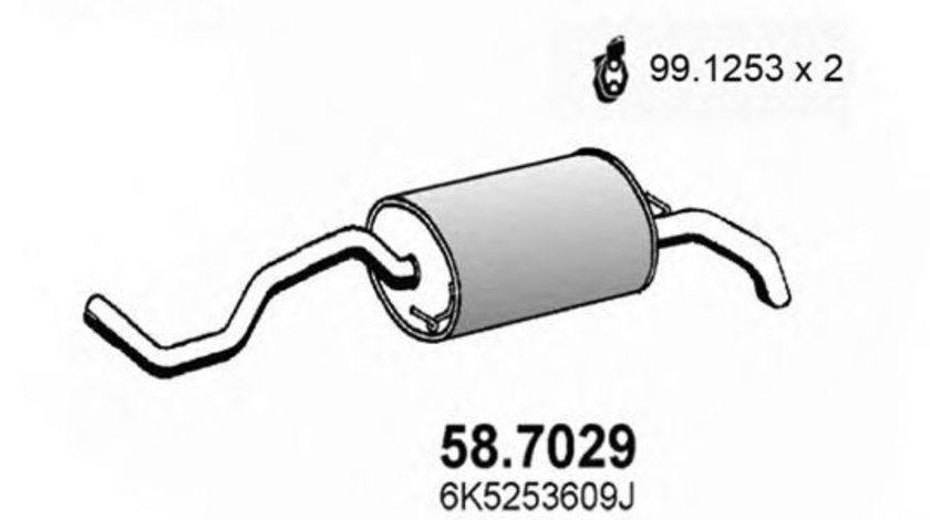 Toba esapament finala VW POLO Variant (6KV5) (1997 - 2001) ASSO 58.7029 piesa NOUA