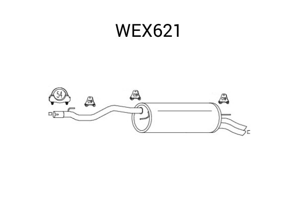 Toba esapament finala VW TRANSPORTER IV bus (70XB, 70XC, 7DB, 7DW, 7DK) (1990 - 2003) QWP WEX621 piesa NOUA